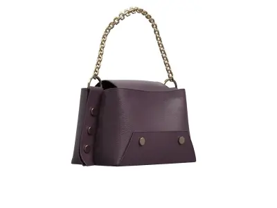 Burgundy Leather Chain Bag 3D model