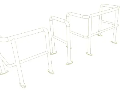 BARRIERS two metal railings 3D model