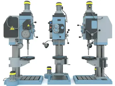 Industrial machine tool drilling vertical press 2N125 3D model