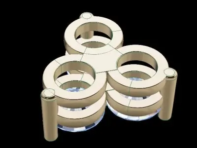 Dainty 3 Stone Pendant 4MM 3D print model