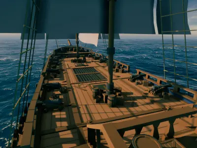 Stylized Pirate Ship - By Yorakeys Low-poly 3D model