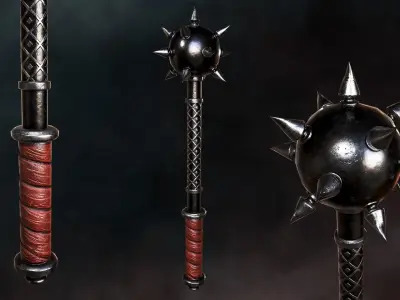 Spiked Mace Low-poly 3D model
