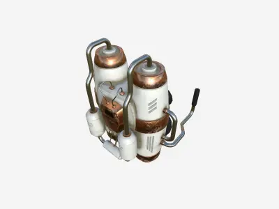 Jetpack A01 White Copper - SciFi Character Design Low-poly 3D model