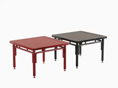 Steel Table Colored 02 Low-poly 3D model