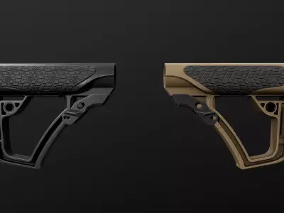 Daniel Defense AR15 Collapsible Buttstock Low-poly 3D model