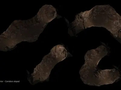 Game Ready Cave Interior Tileset 3D model