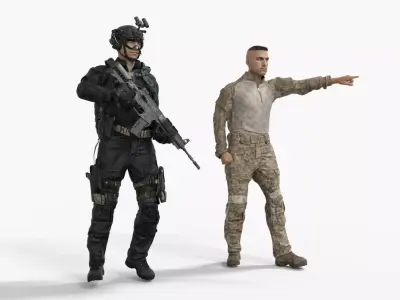 Special Forces Tactical Military Soldier Low-poly 3D model