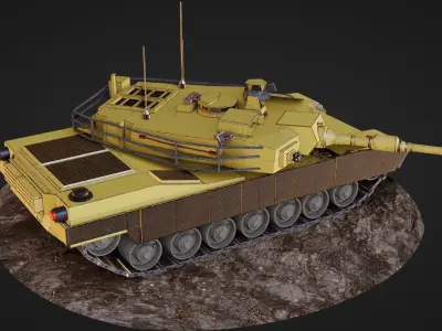 Army tank Low-poly 3D model