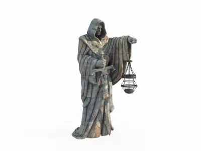 Ancient figure lantern statue 3D model