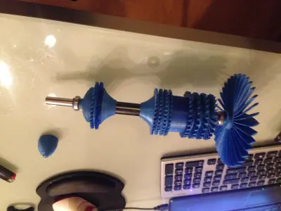 gassturbine rocket propeller made from parts Low-poly 3D model