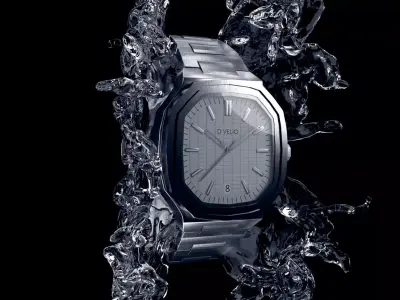 Steel Watch 3D Model  Realistic Wristwatch with Metal Strap 3D model
