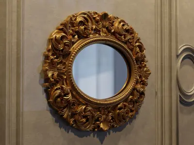 3D Mirror Photo Frame STL file for CNC and Interior decoration 3D model