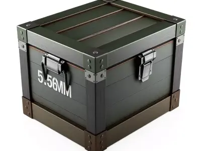 Military Ammo Crate 556mm Low-poly 3D model