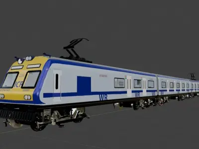 Mumbai AC Local Train Low-poly 3D model
