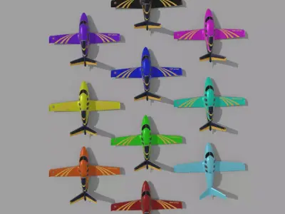 power rangers plane Low-poly 3D model