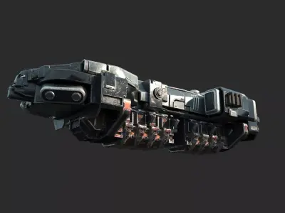 Future sci-fi bomber spacecraft 3D model