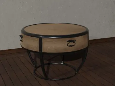 Living room furniture industrial Low-poly 3D model