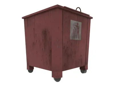 garbage can  Low-poly 3D model