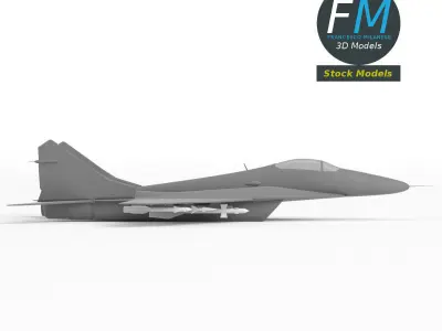 Stylized Twin-Engine Fighter Jet base mesh 3D model