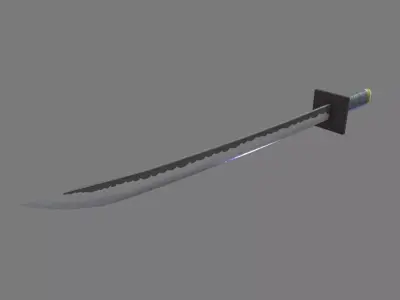 Katana model samurai sword Low-poly 3D model