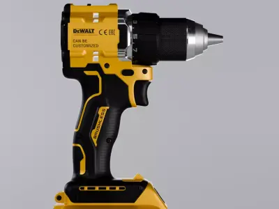 High-Detail DeWalt Cordless Drill Driver 3D model