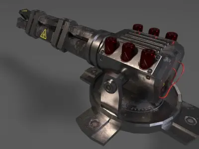 Plasma Gun - Spaceship Gun Textured Low-poly 3D model