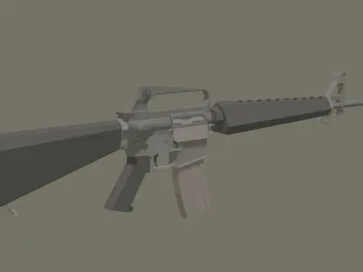 M-16a1 lowpoly stylized rifle Low-poly 3D model