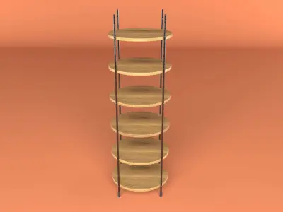 Industrial Style Bookshelf Low-poly 3D model