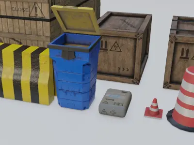 Construction Site props Low-poly 3D model purchase