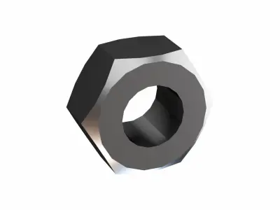 Low-poly Unwrapped Nut Low-poly 3D model