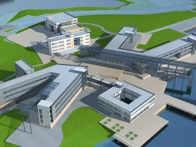 School Building 3D model 4