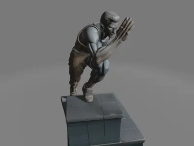 Runner on Stairs  Dynamic Sprint Pose 3D print model
