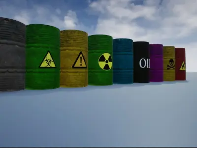 Lowpoly Metal Barrel Low-poly 3D model