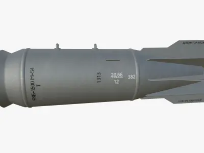 FAB-1500M54 Soviet 1500KG Bomb Game Ready PBR Model Low-poly 3D model