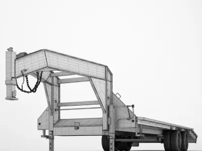 Gooseneck Trailer 01 3D model