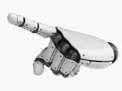 Articulated Robotic Hand Module Rigged for Maya 3D model