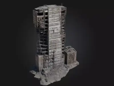 Ravaged Tower  Testament to Times Fury 3D model