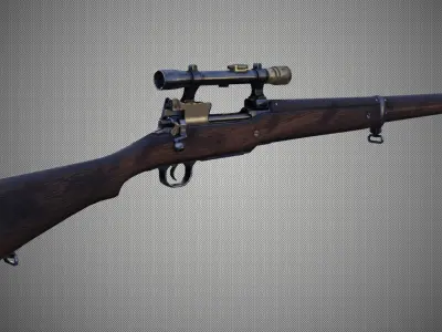 Enfield pattern 1914 rifle Low-poly 3D model