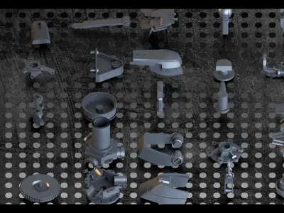 120-Hard surface details-Kitbash- Vol 03 3D model