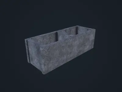 Concrete Brick Low-poly 3D model purchase