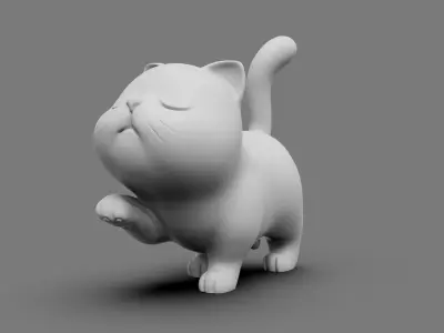 Cute cat 3D print model