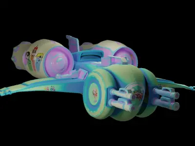 Toon GameReady Rocket Low-poly 3D model
