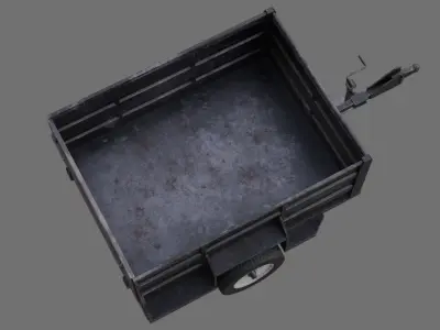Utility Trailer 1B Low-poly 3D model