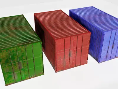 Rusty Marine Container Low-poly 3D model