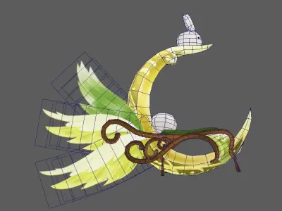 fairy flying chair lowpoly  Low-poly 3D model