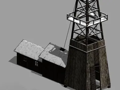 European Oil Derrick - early 20th century style 3D model