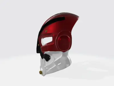 Cyber Knight Helmet Low-poly 3D model
