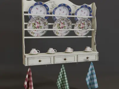 Plate Rack Shubby Chic 3D model