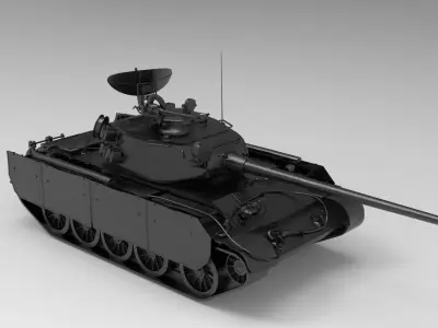 T-44-100 military tank Low-poly 3D model