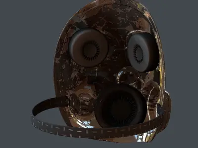 Gas mask helmet 3d model scifi  Low-poly 3D model 8